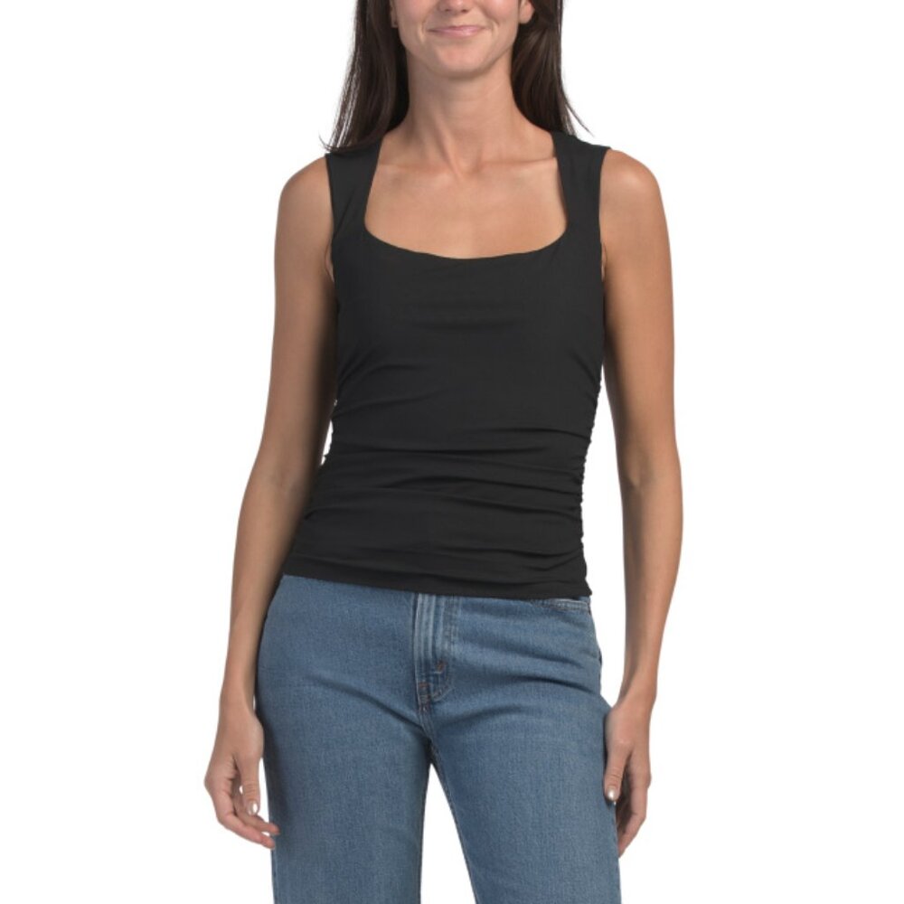 Sunday Edition Black Square Neck Basic Top - image 1